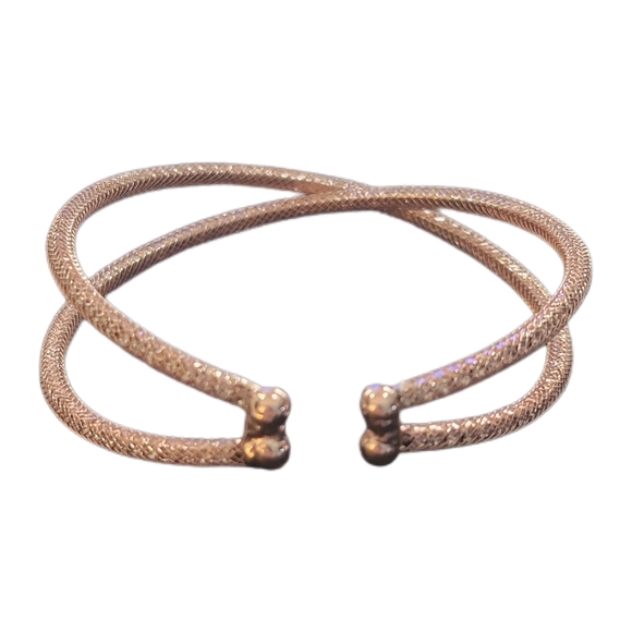 Pink with white crystals Crossover Bangle with Matching Hoop earrings NWT - Picture 4 of 7